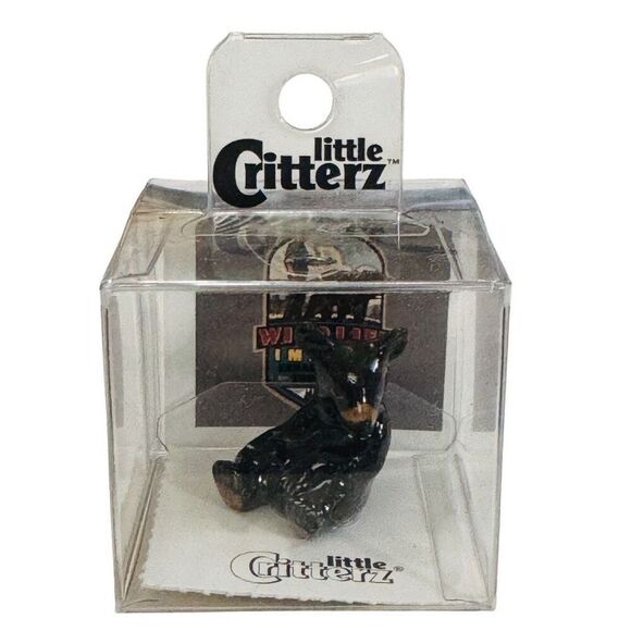Little Critterz “Honey” Black Bear Cub Hand Painted Porcelain Figurine - Picture 1 of 6